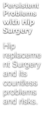Persistent Problems with Hip Surgery  Hip replacement Surgery and its countless problems and risks.